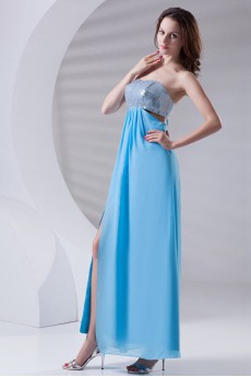 Chiffon Strapless Column Dress