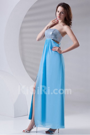 Chiffon Strapless Column Dress