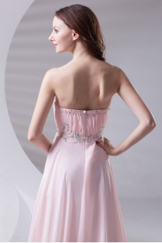 Chiffon Strapless Column Dress with Sequins