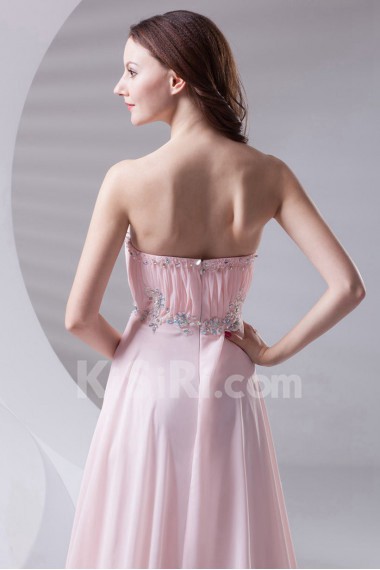 Chiffon Strapless Column Dress with Sequins