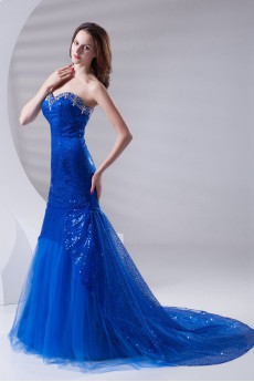 Lace Sweetheart Mermaid Dress with Sequins