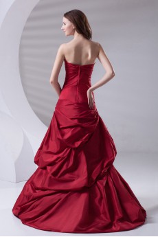 Satin Strapless A Line Dress with Sash