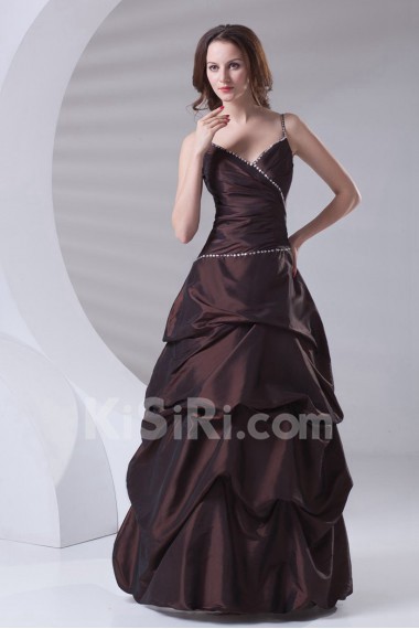 Taffeta A Line Dress with Sequins