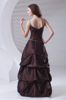 Taffeta A Line Dress with Sequins