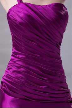 Satin One Shoulder A Line Dress