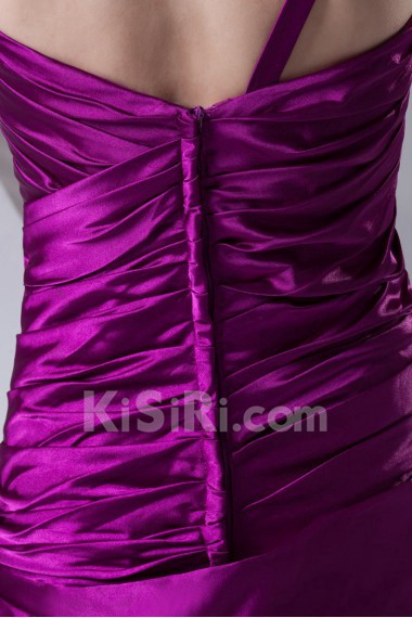 Satin One Shoulder A Line Dress