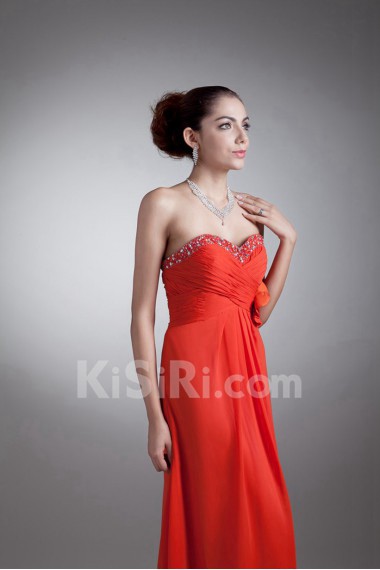 Chiffon Sweetheart Coloum Dress with Sequins