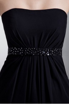 Chiffon Strapless Empire Dress with Sequins