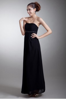 Chiffon Strapless Empire Dress with Sequins