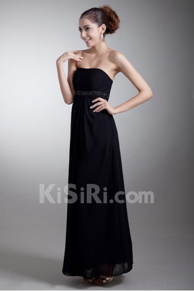 Chiffon Strapless Empire Dress with Sequins