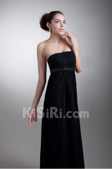 Chiffon Strapless Empire Dress with Sequins