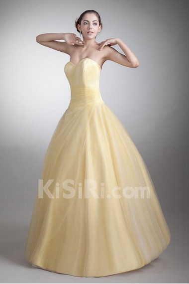 Satin and Net Sweetheart Ball Gown