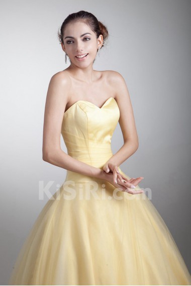 Satin and Net Sweetheart Ball Gown