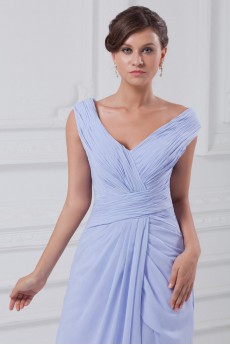 Chiffon V-Neck Column Dress