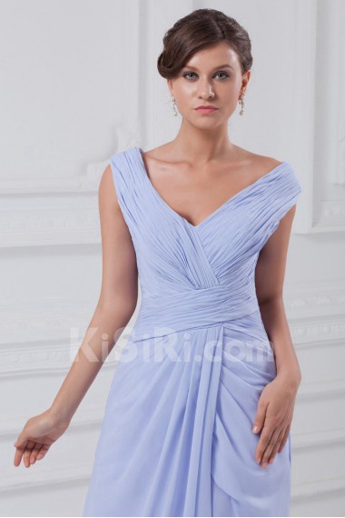 Chiffon V-Neck Column Dress