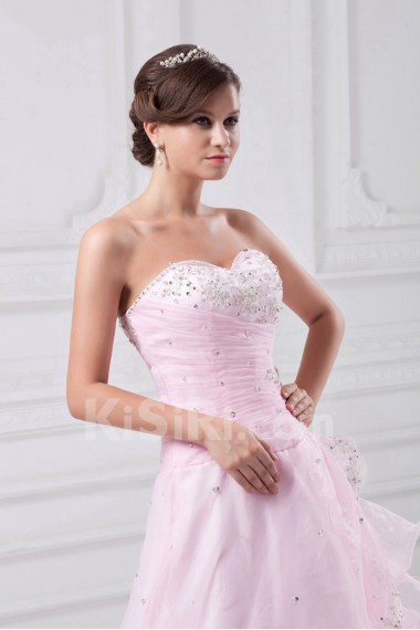 Organza Sweetheart A Line Dress with Embroidery