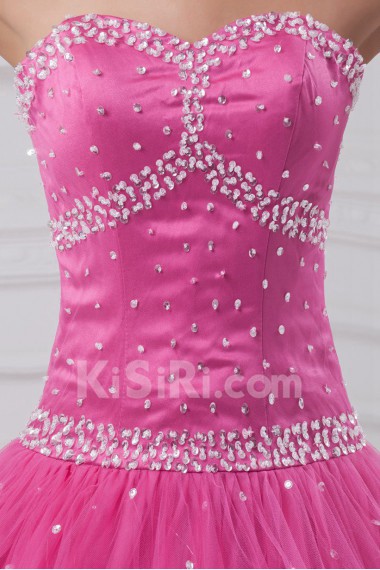 Net Sweetheart A Line Dress with Embroidery