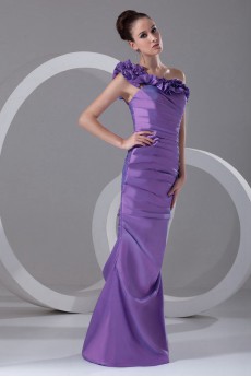 Taffeta Sheath Dress with Directionally Ruched Bodice