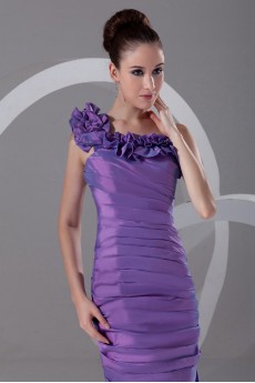 Taffeta Sheath Dress with Directionally Ruched Bodice