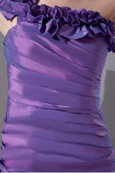 Taffeta Sheath Dress with Directionally Ruched Bodice