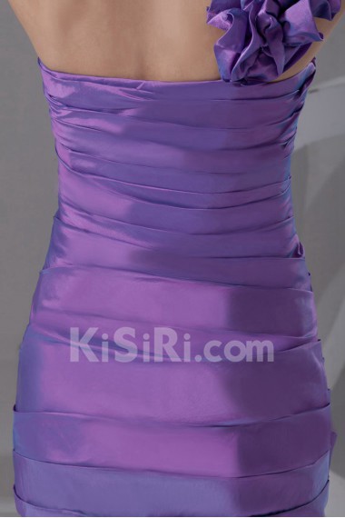 Taffeta Sheath Dress with Directionally Ruched Bodice