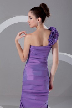 Taffeta Sheath Dress with Directionally Ruched Bodice