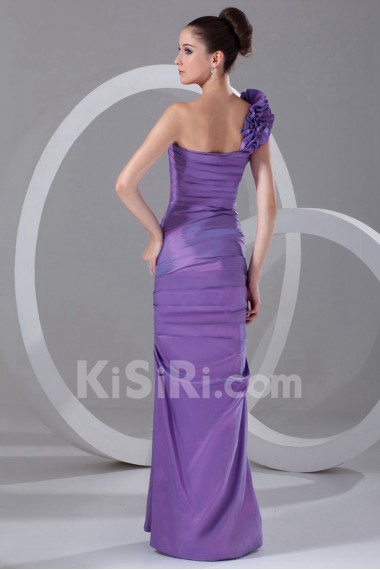 Taffeta Sheath Dress with Directionally Ruched Bodice