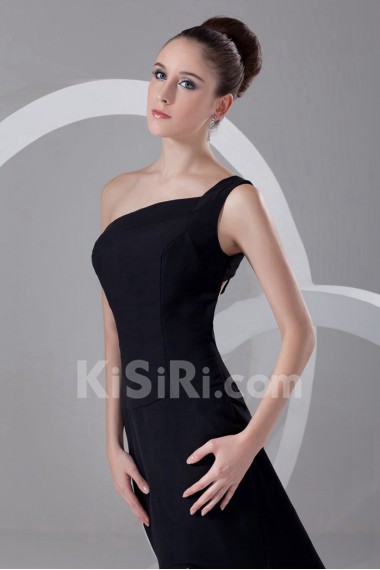 Chiffon One Shoulder Ankle-Length Column Dress