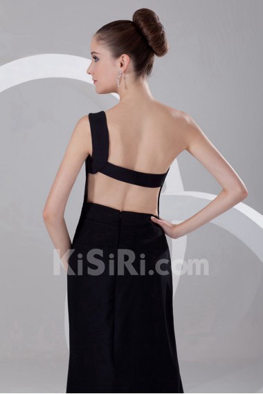 Chiffon One Shoulder Ankle-Length Column Dress