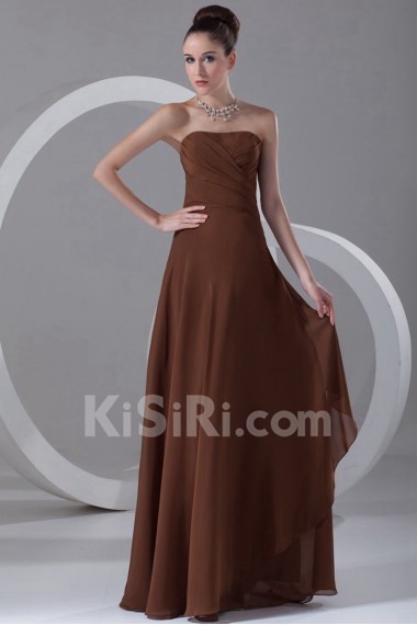 Chiffon Strapless Column Dress