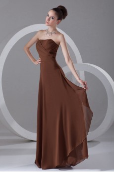 Chiffon Strapless Column Dress