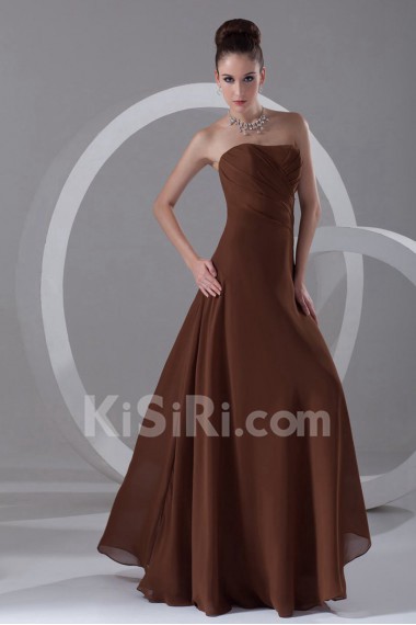 Chiffon Strapless Column Dress