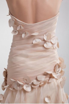 Organza Sweetheart Sheath Dress with Embroidery