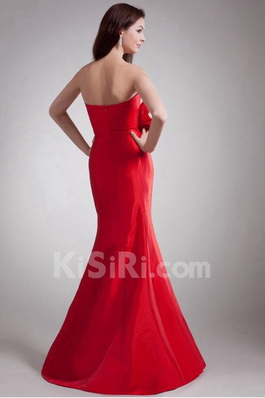 Taffeta Sweetheart Sheath Dress with Hand-made Flower