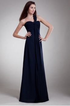 Chiffon One Shoulder Column Dress