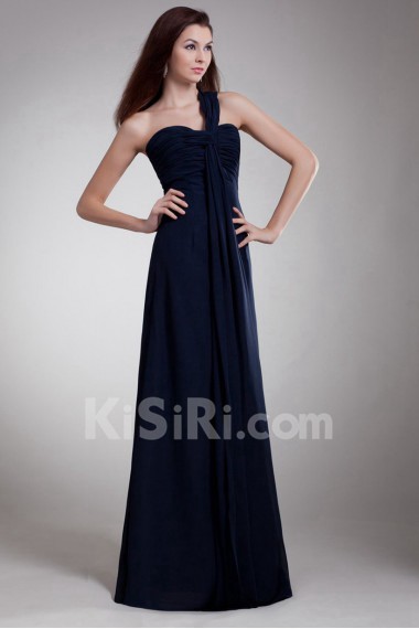 Chiffon One Shoulder Column Dress