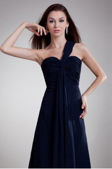 Chiffon One Shoulder Column Dress