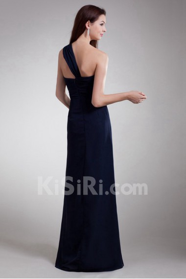 Chiffon One Shoulder Column Dress