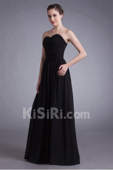 Chiffon Sweetheart A Line Dress with Hand-made Flower