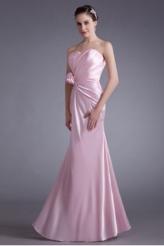 Silk Sweetheart Sheath Dress with Hand-made Flower