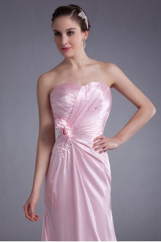 Silk Sweetheart Sheath Dress with Hand-made Flower