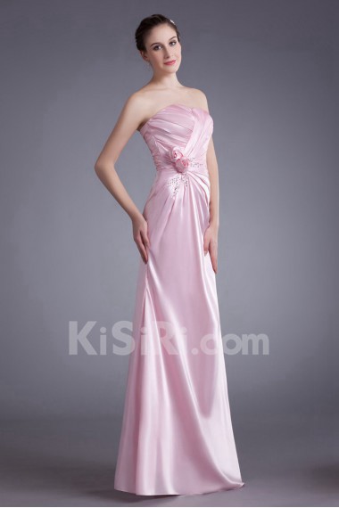 Silk Sweetheart Sheath Dress with Hand-made Flower