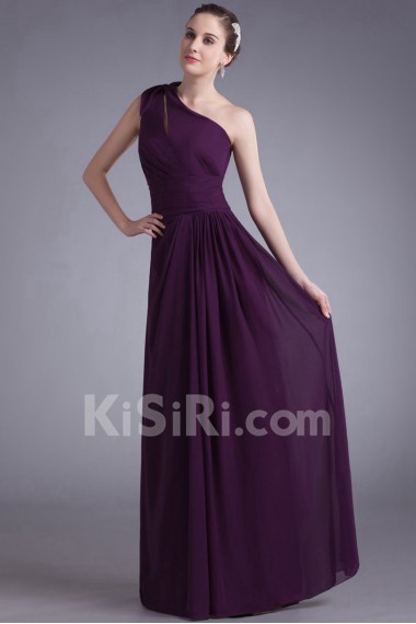 Chiffon Asymmetrical Column Dress