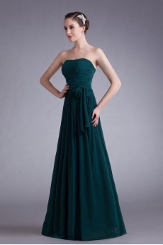 Chiffon Strapless A Line Dress with Sash