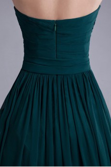 Chiffon Strapless A Line Dress with Sash