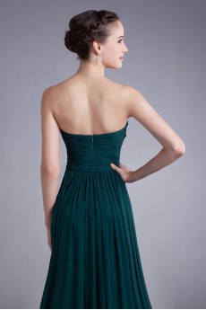 Chiffon Strapless A Line Dress with Sash