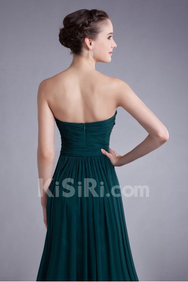 Chiffon Strapless A Line Dress with Sash