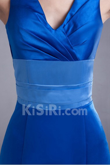 Satin V-Neck Sheath Dress