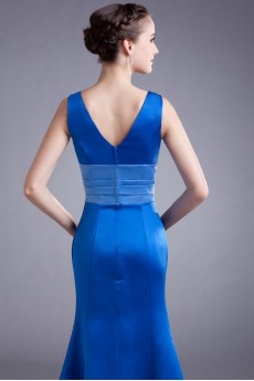 Satin V-Neck Sheath Dress