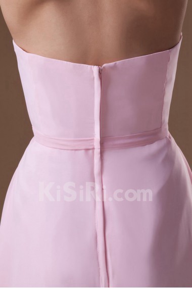 Chiffon Strapless Knee Length Dress